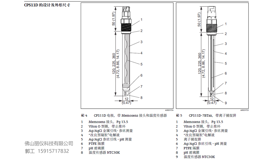 E+H pH计pH电极CPS11D机械结构850 527.jpg