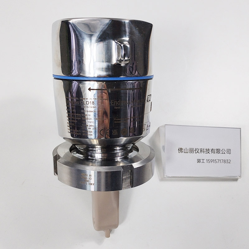 E+H CLD18-BMOK conductivity analyzer model label and 3A certification