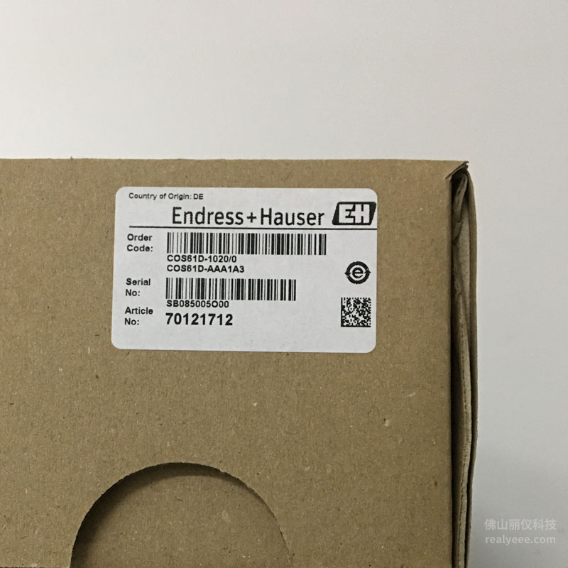 E+H COS61D-AAA1A3（COS61D-1020/0） 溶解氧传感器  外包装型号标签